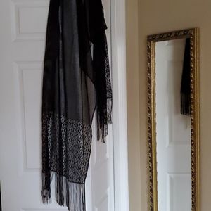 Black wrap with fringe